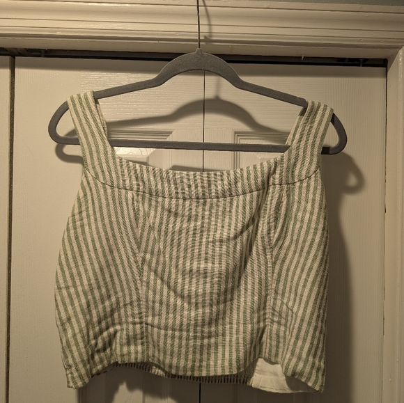 Abercrombie Striped Linen Crop Top - Picture 3 of 6